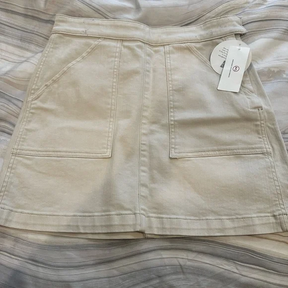 AG Cream Jean Mini Skirt - Picture 3 of 13